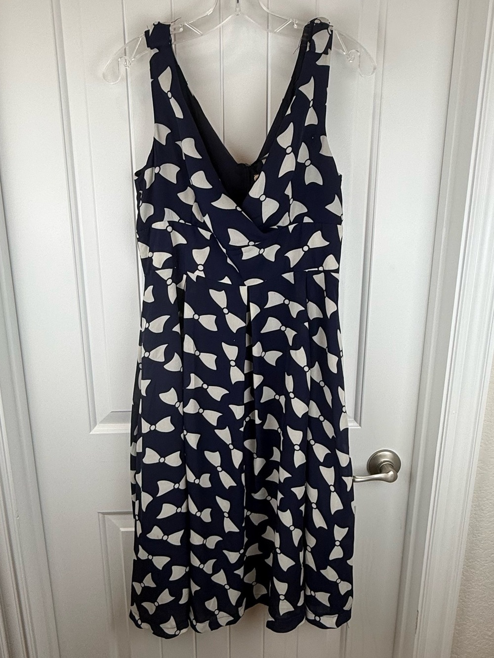 NWT Lindy Bop Navy and White Bow pattern Midi Dress retro style